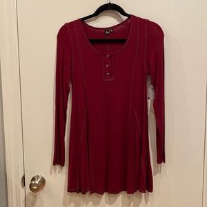 ModCloth Au fond Henley tunic - raspberry color- size Xs bnwot
